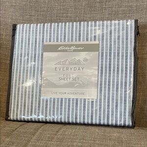 Eddie Bauer Everyday Full Sheet Set - Navy and White Stripes
